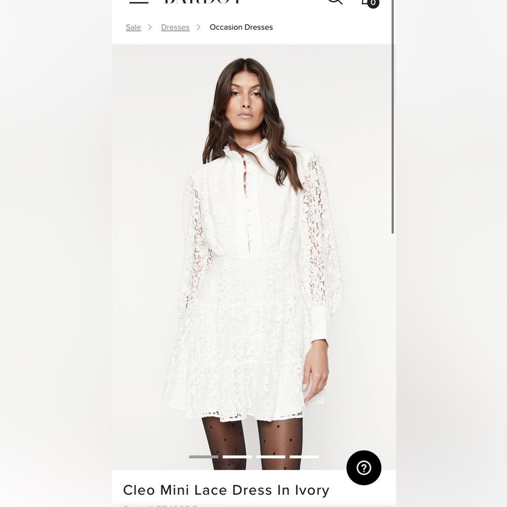 Bardot Cleo Mini Lace Dress In Ivory